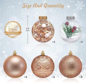 img 3 attached to 🎄 Set of 24 WBHome 2.36''/60mm Champagne Gold Shatterproof Christmas Ball Ornaments - Tree Decoration Set with Hooks Included