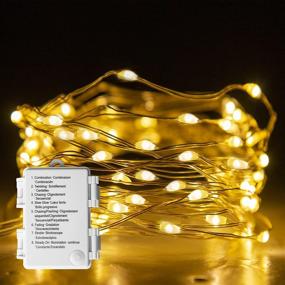 img 4 attached to 🌟 EAMBRITE 16ft Fairy Light String Lights with 50 LEDs, Battery Operated, 8 Modes, Waterproof Copper Wire Lights for Outdoor Garden, Indoor Wedding, Party, Bedroom Decorations - Warm White