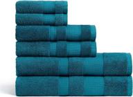 🛀 cuddleplushy towel sets: luxury pakistan cotton bath towels - 6 pack, absorbent & soft teal set logo