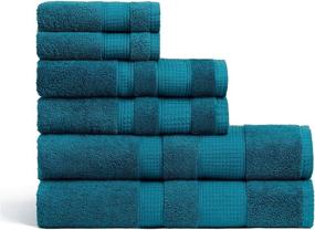 img 4 attached to 🛀 CuddlePlushy Towel Sets: Luxury Pakistan Cotton Bath Towels - 6 Pack, Absorbent & Soft Teal Set