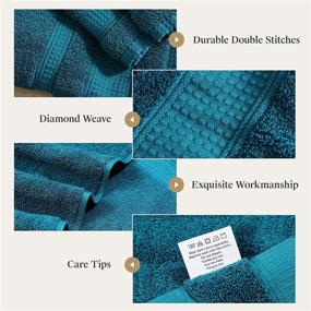 img 2 attached to 🛀 CuddlePlushy Towel Sets: Luxury Pakistan Cotton Bath Towels - 6 Pack, Absorbent & Soft Teal Set