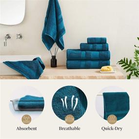 img 3 attached to 🛀 CuddlePlushy Towel Sets: Luxury Pakistan Cotton Bath Towels - 6 Pack, Absorbent & Soft Teal Set