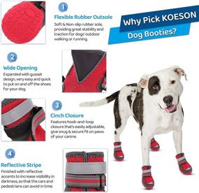 img 2 attached to 🐾 KOESON Outdoor Dog Boots: Premium Anti-Slip Booties for Medium & Large Breeds, Ideal Paw Protection for Hiking & Running Year Round