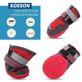 img 3 attached to 🐾 KOESON Outdoor Dog Boots: Premium Anti-Slip Booties for Medium & Large Breeds, Ideal Paw Protection for Hiking & Running Year Round