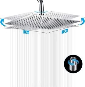 img 4 attached to 🚿 Cobbe Shower Head: 10 Inch Large Rainfall Head, Adjustable Angles, Stainless Steel Square - Ultimate Shower Experience Despite Low Water Flow
