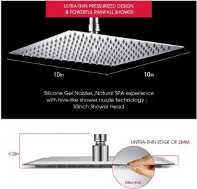 img 1 attached to 🚿 Cobbe Shower Head: 10 Inch Large Rainfall Head, Adjustable Angles, Stainless Steel Square - Ultimate Shower Experience Despite Low Water Flow