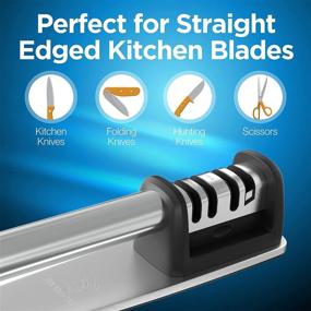 img 1 attached to 🔪 PriorityChef Premium Kitchen Knife Sharpener: Expertly Sharpen Steel, Ceramic Knives, and Scissors with Diamond Rods – Manual Knife Sharpeners with Safety Glove Included