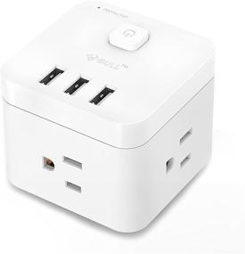 img 4 attached to 🔌 Compact White Power Strip Surge Protector with 3 AC Outlets and 3 USB Charging Ports for Travel, Home, Office - ETL Listed, UL ETL Certified