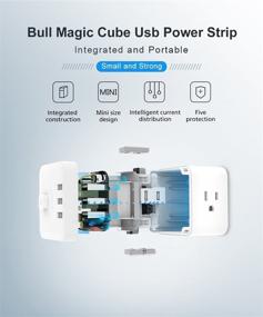 img 1 attached to 🔌 Compact White Power Strip Surge Protector with 3 AC Outlets and 3 USB Charging Ports for Travel, Home, Office - ETL Listed, UL ETL Certified