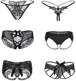 img 4 attached to Lingerie Nightaste Assorted Bow Knot T String Women's Clothing