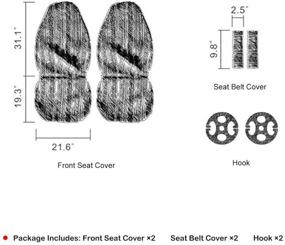 img 1 attached to 🧡 Copap 4pc Universal Orange Stripe Colorful Front Seat Cover Baja Bucket Set with Seat-Belt Pad Protection for Car, SUV &amp; Truck (2 Seat Covers+2 Seat Belt Covers)