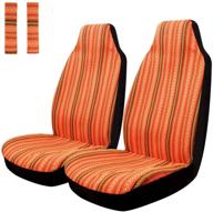 🧡 copap 4pc universal orange stripe colorful front seat cover baja bucket set with seat-belt pad protection for car, suv &amp; truck (2 seat covers+2 seat belt covers) logo