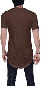 img 3 attached to LIWEIKE Hipster Sleeve Men's Clothing: Extended Solid Sleeve Option for T-Shirts & Tanks