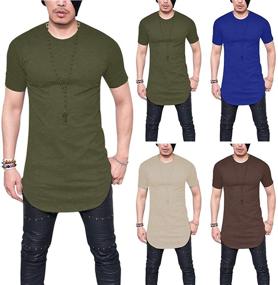 img 1 attached to LIWEIKE Hipster Sleeve Men's Clothing: Extended Solid Sleeve Option for T-Shirts & Tanks