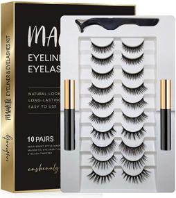 img 4 attached to 💥 EasBeauty Upgraded Magnetic Eyeliner and Eyelashes Kit - 10 Pairs Magnetic Lashes with 2 Tubes of Magnetic Eyeliner - Best Magnetic Eyeliner for Easy Lash Application