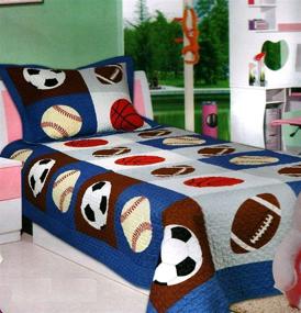 img 1 attached to Elegant Home Multicolor Basketball Bedspread