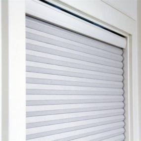 img 2 attached to 🔒 Chicology Cordless Cellular Shade, Blackout Fabric, Secret Cotton (White)- 34"x72" - Stylish & Functional Window Treatment