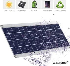 img 3 attached to 25W Bendable Solar Panel for Portable Car Battery Charging with 12V Cigarette Lighter Plug - Lightweight and Flexible Design