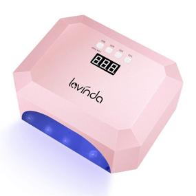 img 4 attached to Cordless UV/LED Nail Lamp, Lavinda Professional 56W Wireless Rechargeable Nail Light with 4 Timer Setting and Smart Sensor, Large Space LED Nail Curing Dryer for Acrylic and Gel polish (Pink) - Optimize and Enhance Your Nail Drying Experience!