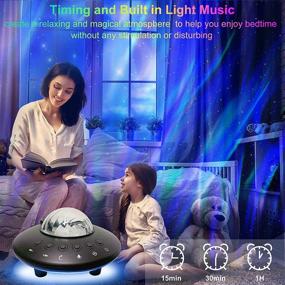 img 2 attached to Galaxy Star Projector Night Light with Remote Control and Bluetooth Speaker - Timer, Aurora Borealis Northern Lights, UFO Starry Skylight for Kids and Adults - Bedroom, Living Room, Festival Party Decor