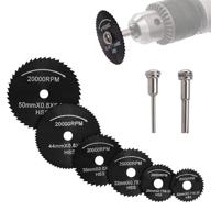 🔪 weikeisa mini circular saw blade set - high-speed steel blades for dremel fordom cutting rotary tools - ideal for wood, plastic, soft metal - includes 6 cutting blades with 1/8" and 1/4" spindle logo