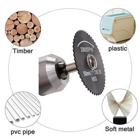 img 3 attached to 🔪 Weikeisa Mini Circular Saw Blade Set - High-Speed Steel Blades for Dremel Fordom Cutting Rotary Tools - Ideal for Wood, Plastic, Soft Metal - Includes 6 Cutting Blades with 1/8" and 1/4" Spindle