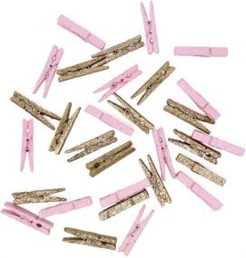 img 4 attached to 🌟 Just Artifacts 2-inch Glitter Craft Wooden Clothespins/Peg Pins (96pcs, Champagne & Light Pink) for enhanced SEO