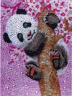 5d diy diamond painting kit- cute panda design- full special shaped drill embroidery- 8x10 inches- cross stitch supply- painting with diamonds craft for home decor- suitable for adults or kids logo