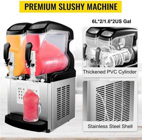 img 3 attached to 🍦 VBENLEM 110V 2 in 1 Commercial Slushy Machine 2x6L Soft Ice Cream Maker -10℃ to 5℃ Temperature Range 1300W LED Display Auto Clean Preservation Function for Supermarkets, Cafes, Restaurants, Snack Bars