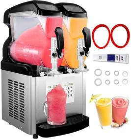 img 4 attached to 🍦 VBENLEM 110V 2 in 1 Commercial Slushy Machine 2x6L Soft Ice Cream Maker -10℃ to 5℃ Temperature Range 1300W LED Display Auto Clean Preservation Function for Supermarkets, Cafes, Restaurants, Snack Bars