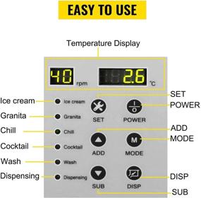 img 2 attached to 🍦 VBENLEM 110V 2 in 1 Commercial Slushy Machine 2x6L Soft Ice Cream Maker -10℃ to 5℃ Temperature Range 1300W LED Display Auto Clean Preservation Function for Supermarkets, Cafes, Restaurants, Snack Bars