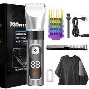 img 4 attached to 🔌 Professional Cordless Hair Clippers for Men, Women & Children - Spanrde Electric Hair Cutting Kit with Easy Color-Coded Guide Combs