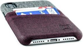 img 1 attached to Dockem Luxe IPhone X/XS Wallet Case: Slim Minimalist Case W/ 2 Credit Card Holder Slots: UltraGrip Canvas Style Synthetic Leather (Maroon And Grey)