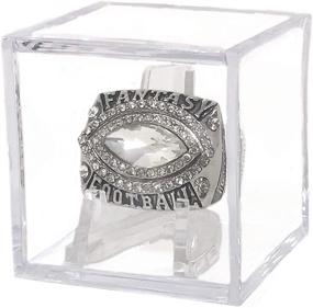 img 4 attached to Silver Tone Legacy Rings Fantasy Football Championship Ring Set of 2021, 2020, 2017-2019 - Complete with Display Case