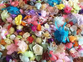 img 2 attached to 🎀 Longshine-US 125g Bulk Ribbon Flowers Bows Craft Wedding Ornament - Premium Mix Styles, Sizes & Colors for DIY Craft Projects