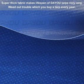 img 2 attached to 8x10 FT Waterproof PVC Tarps, Heavy Duty 500GSM Tarpaulin Canopy with Hemming and Rope Inserting, Stainless Steel Grommets - Ideal for Tent, Boat, Pool, Trailer, Truck Plastic Tarps Cover (16 Mil Thick)