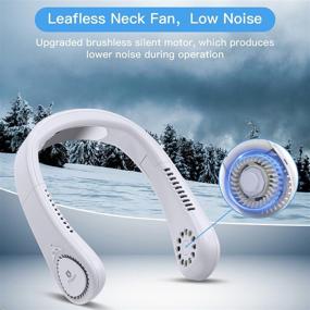 img 1 attached to 😎 Moocii Personal Neck Fan Air Conditioner - Rechargeable Hands-Free Cooling Necklace Fan with 3 Speeds, 20 Air Outlets, and High-Tech Semiconductor Quick Cooling Chip