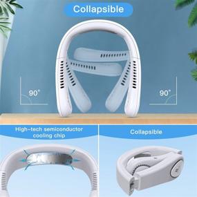 img 2 attached to 😎 Moocii Personal Neck Fan Air Conditioner - Rechargeable Hands-Free Cooling Necklace Fan with 3 Speeds, 20 Air Outlets, and High-Tech Semiconductor Quick Cooling Chip