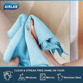 img 1 attached to Premium Airlab Microfiber Glass Cleaning Rags - Lint Free Cloths for Crystal Clear Surfaces - 8 Pack (12'' x 16'')