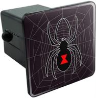 🕷️ enhance your trailer with the striking black widow spider on web tow hitch cover plug insert 2 logo