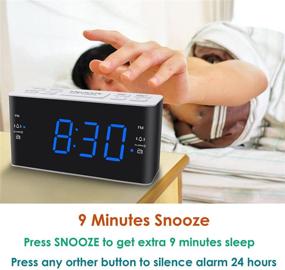 img 2 attached to ⏰ Ratakee Digital Alarm Clock Radio: AM FM, Dual Alarms, Preset, Adjustable Volume, Sleep Timer, Dimmer, 4.5" Blue LED Display