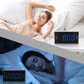 img 1 attached to ⏰ Ratakee Digital Alarm Clock Radio: AM FM, Dual Alarms, Preset, Adjustable Volume, Sleep Timer, Dimmer, 4.5" Blue LED Display