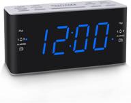 ⏰ ratakee digital alarm clock radio: am fm, dual alarms, preset, adjustable volume, sleep timer, dimmer, 4.5" blue led display logo