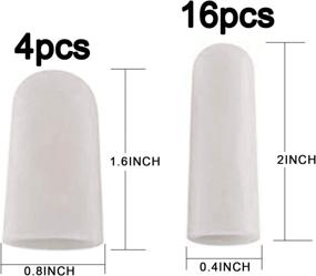 img 3 attached to 🧤 Gel Finger Support Protector Gloves with Silicone Fingertips - 20pcs White Gel Finger Cots/Covers for Cracked Hands, Eczema Skin - Available in Different Sizes