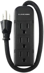 img 4 attached to 🔌 Premium Power Strip with Flat Plug: 3 Ground Outlets, 7-inch Braided Extension Cord - Ideal for Computer, iPhone, Home, Office