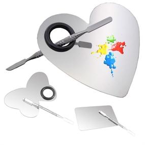 img 4 attached to 3 Sets Professional Makeup Palette Set with Spatula Tool - Butterfly, Rectangle, Heart Shape