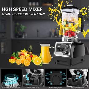 img 2 attached to Skanwen Upgrade Blender 1800W: Smart presets, One-Key Operation, Timer, Self-Cleaning - Perfect for Smoothies, Frozen Fruit, Ice Crushing, Shakes & More - 68 oz Container (Black)