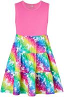 🦄 captivating rainbow unicorn sundress for girls: sleeveless & colorful girls' clothing logo