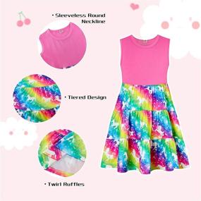 img 1 attached to 🦄 Captivating Rainbow Unicorn Sundress for Girls: Sleeveless & Colorful Girls' Clothing