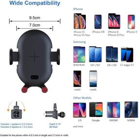 img 3 attached to 🚗 Ultimate Wireless Car Charger with Infrared Sensor & Qi 10W Fast Charging - iPhone & Samsung Compatible